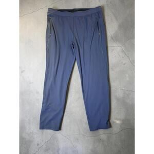 Blue Athletic Pants with Zippered Pockets